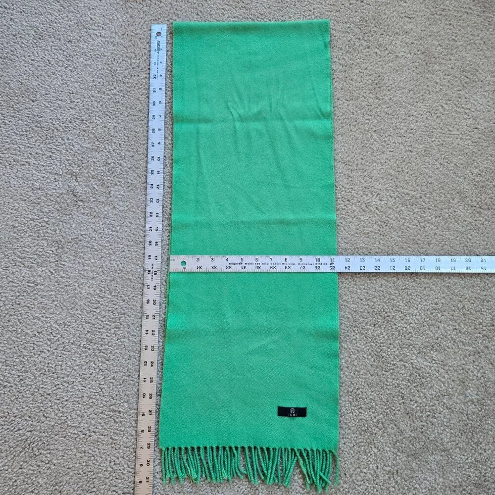 Tumi Fringed Wool Scarf Green
